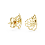 Foglia Openwork Leaf Gold Stud Earring