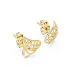 Foglia Openwork Leaf Gold Stud Earring