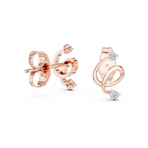 Twirl Spiral Diamond Stud Earring