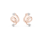 Twirl Spiral Diamond Stud Earring