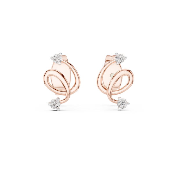 Twirl Spiral Diamond Stud Earring
