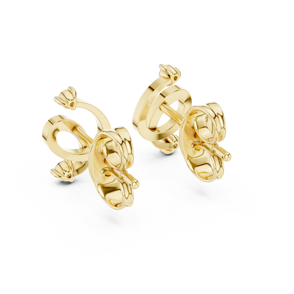 Twirl Spiral Diamond Stud Earring