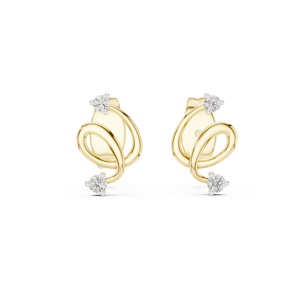 Twirl Spiral Diamond Stud Earring