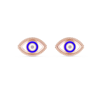 Nazar Evil Eye Enamel Gold Stud Earring