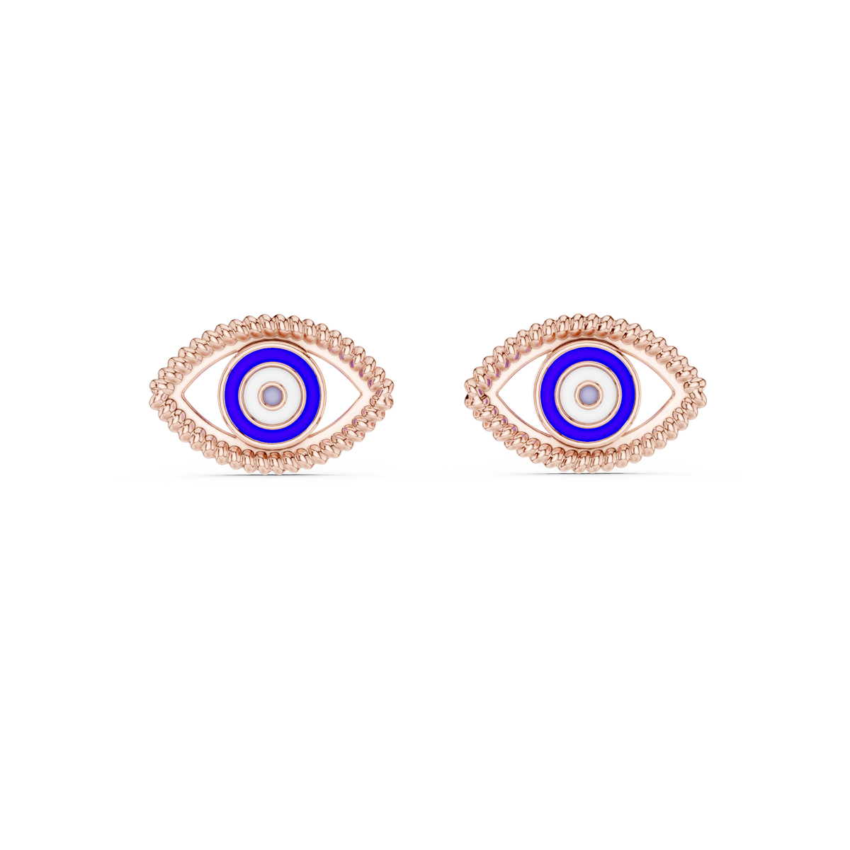 Nazar Evil Eye Enamel Gold Stud Earring