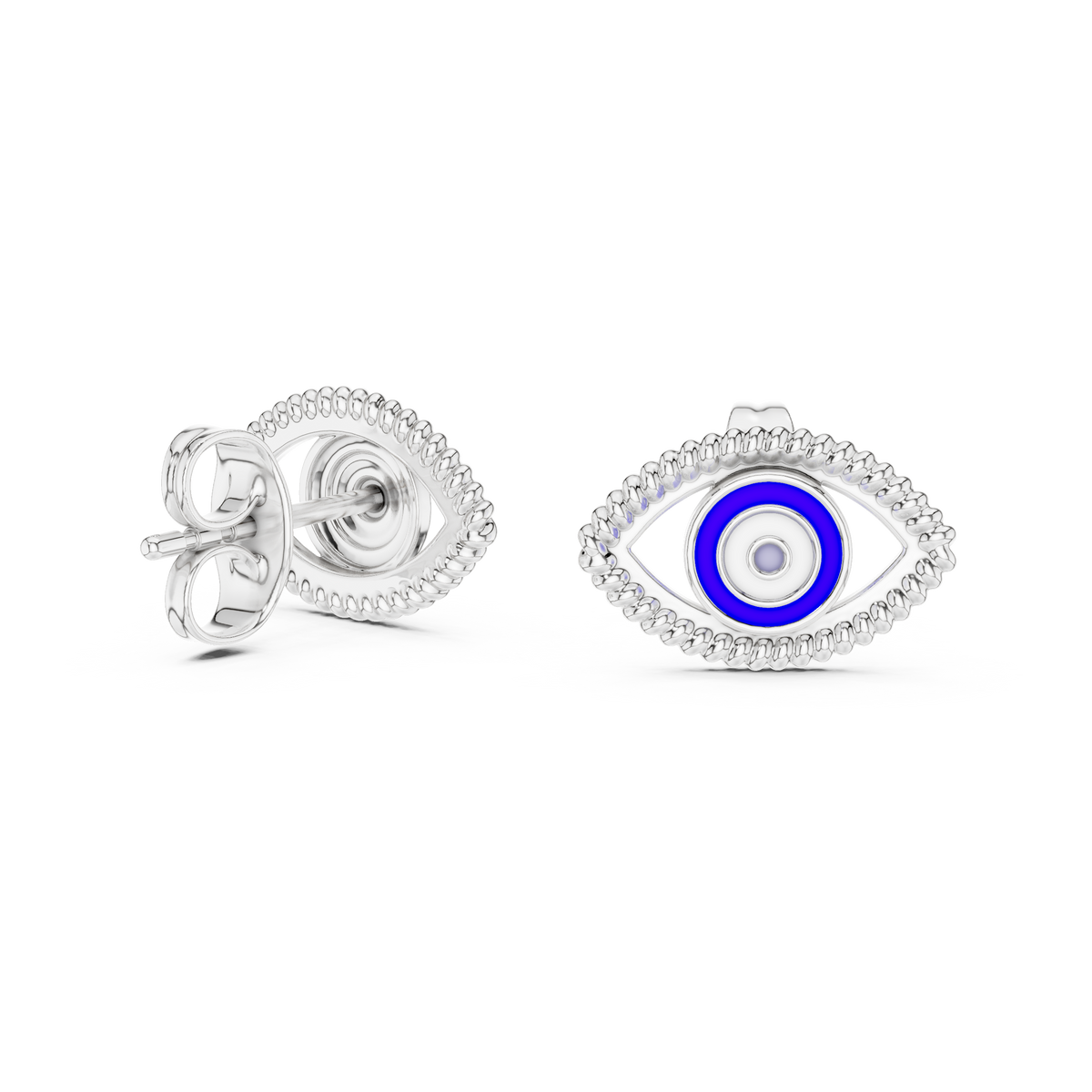 Nazar Evil Eye Enamel Gold Stud Earring