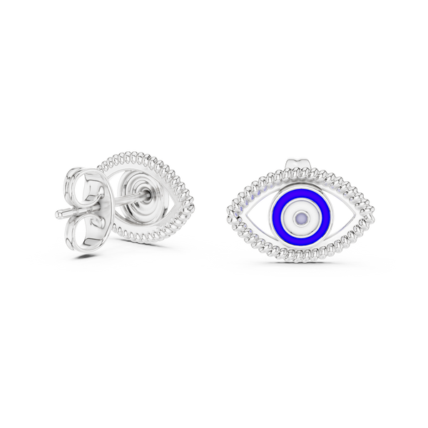Nazar Evil Eye Enamel Gold Stud Earring