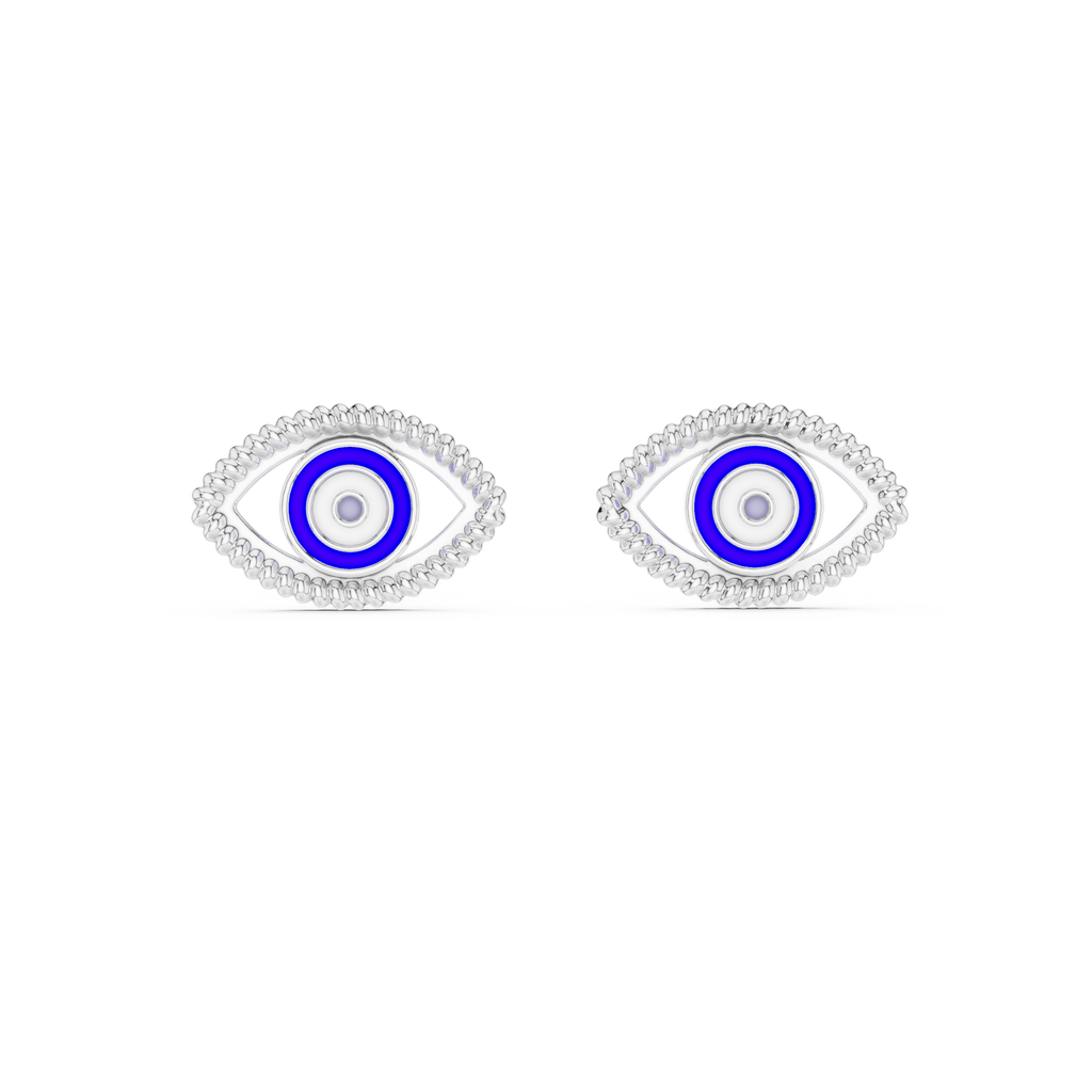 Nazar Evil Eye Enamel Gold Stud Earring