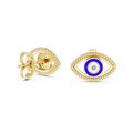 Nazar Evil Eye Enamel Gold Stud Earring