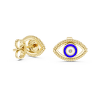 Nazar Evil Eye Enamel Gold Stud Earring