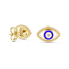Nazar Evil Eye Enamel Gold Stud Earring