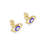 Nazar Evil Eye Enamel Gold Stud Earring