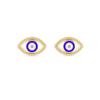 Nazar Evil Eye Enamel Gold Stud Earring