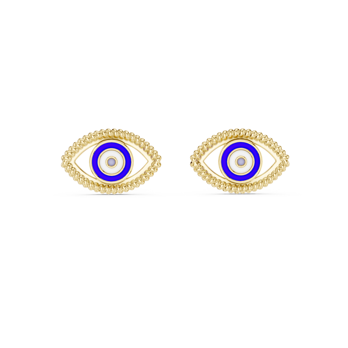 Nazar Evil Eye Enamel Gold Stud Earring