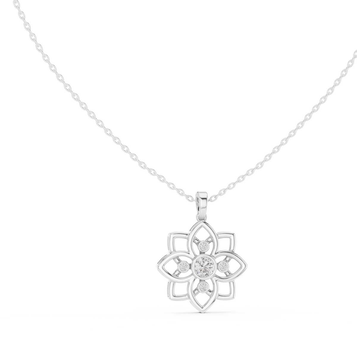Kamala Lotus Silver Pendant