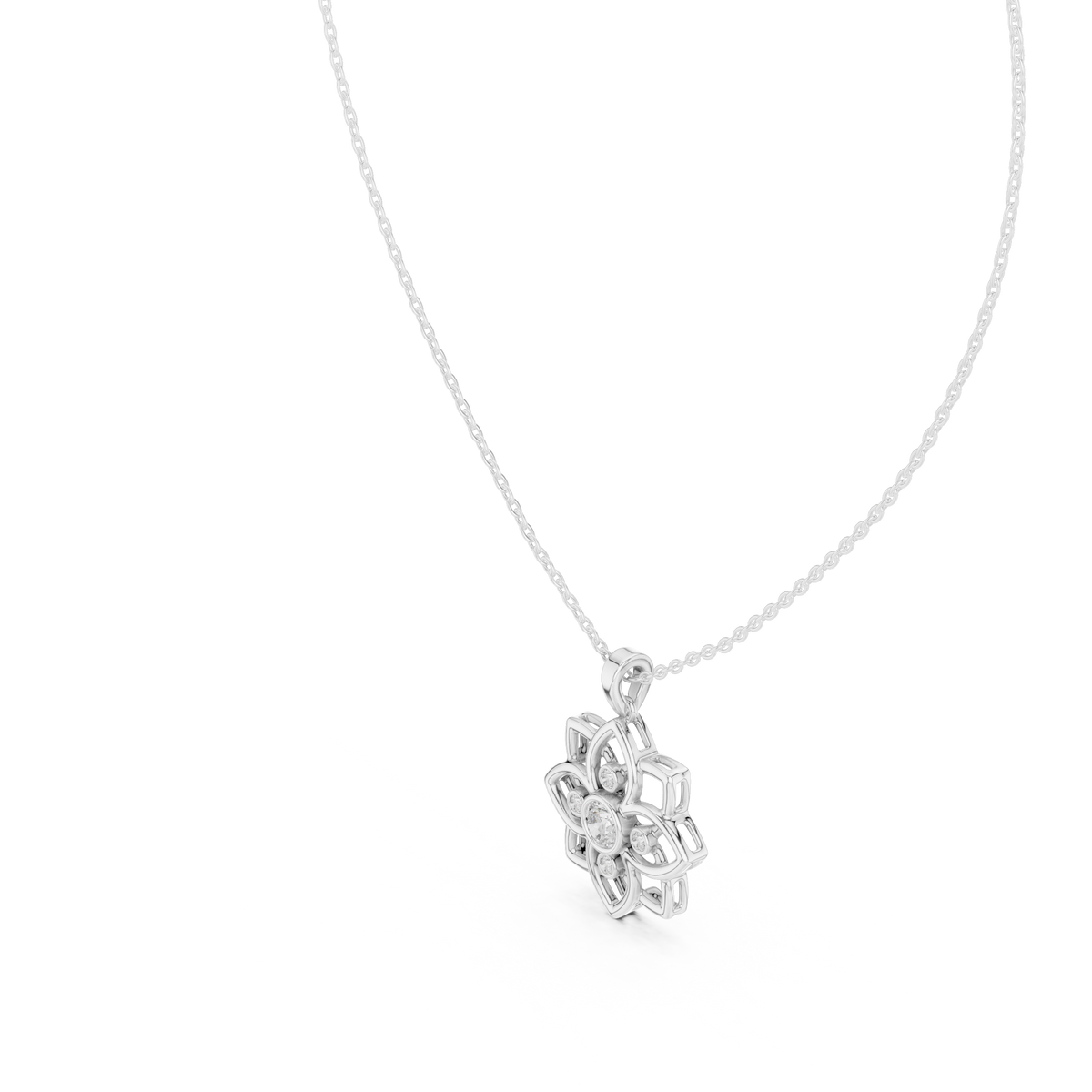 Kamala Lotus Silver Pendant