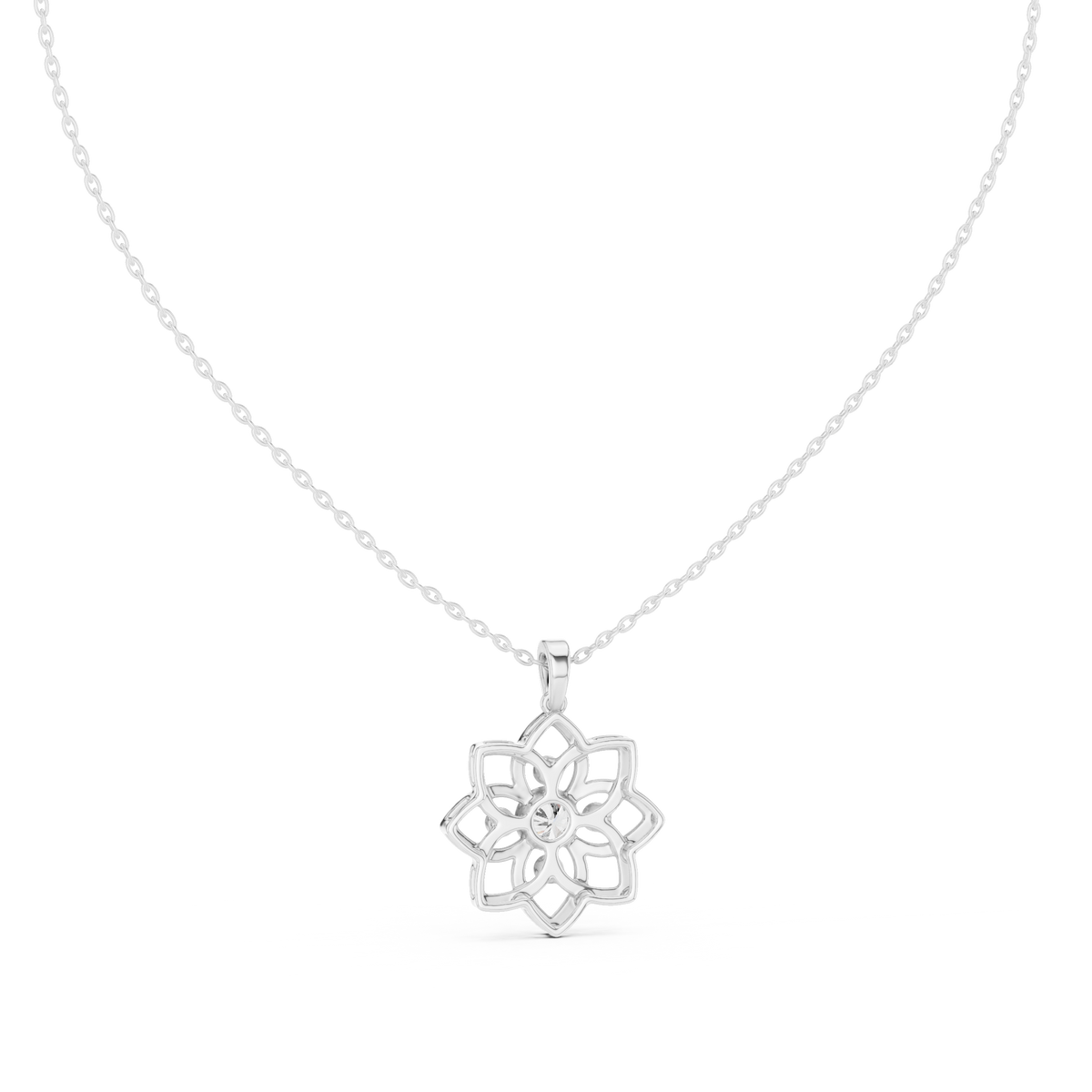 Kamala Lotus Silver Pendant