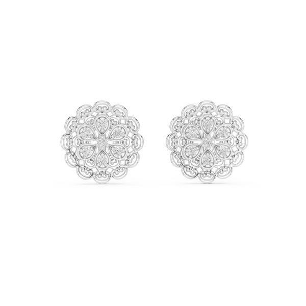 Belle Époque Lace Flower Diamond Stud Earring