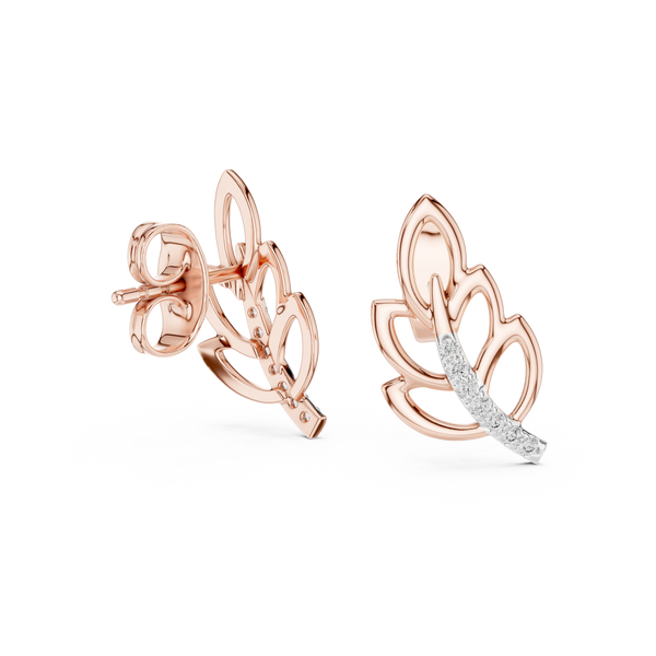 Verde Leaf Diamond Stud Earring