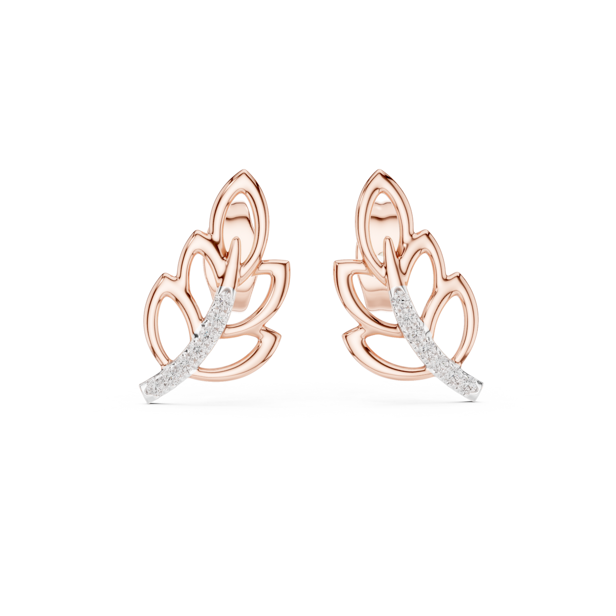 Verde Leaf Diamond Stud Earring