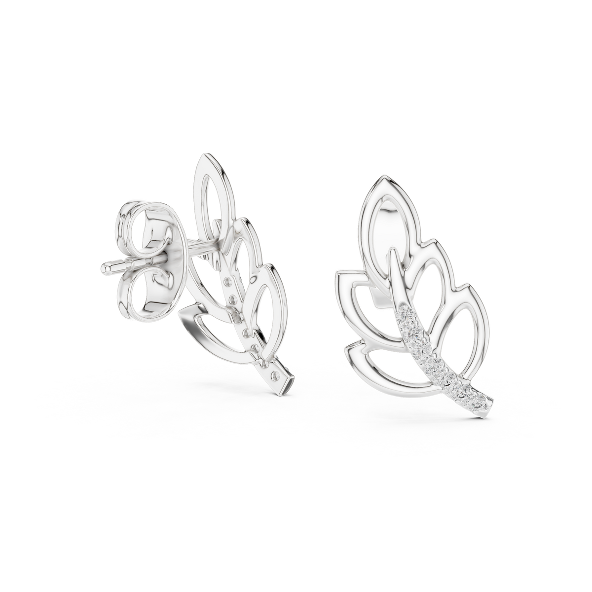 Verde Leaf Diamond Stud Earring