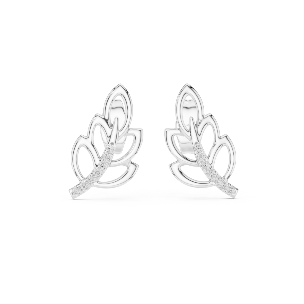 Verde Leaf Diamond Stud Earring