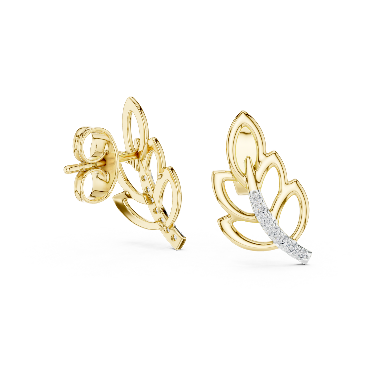 Verde Leaf Diamond Stud Earring