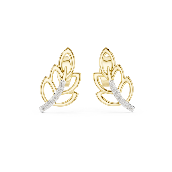Verde Leaf Diamond Stud Earring