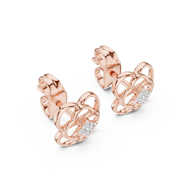 Trinity Clover Diamond Stud Earring