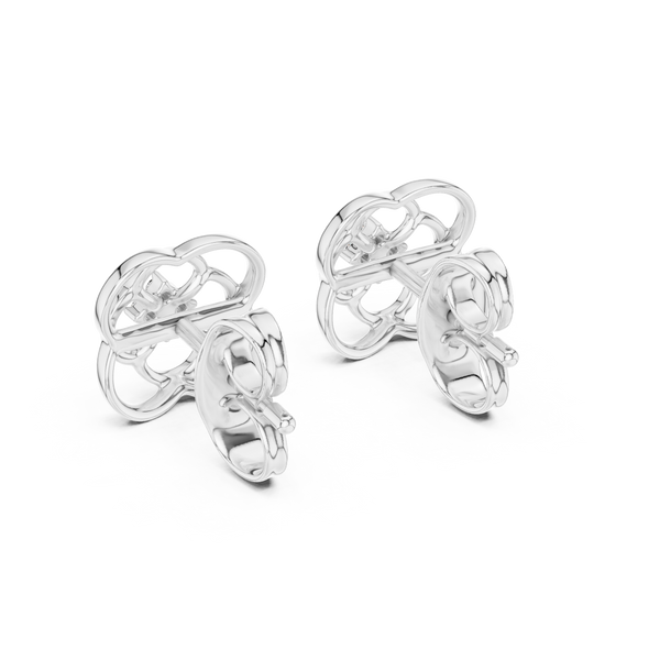 Trinity Clover Diamond Stud Earring
