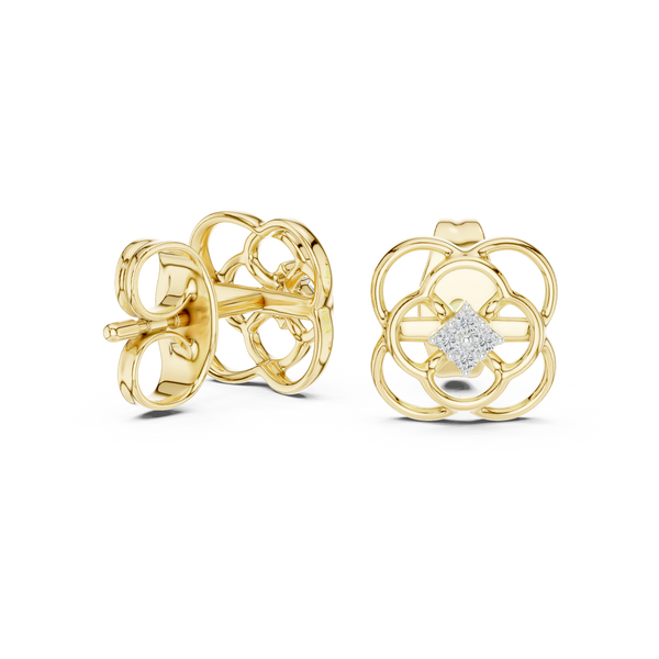 Trinity Clover Diamond Stud Earring