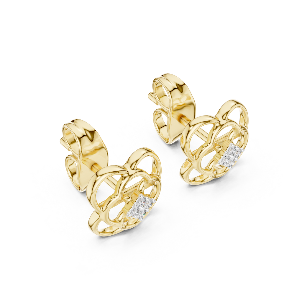 Trinity Clover Diamond Stud Earring