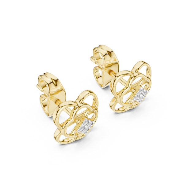 Trinity Clover Diamond Stud Earring