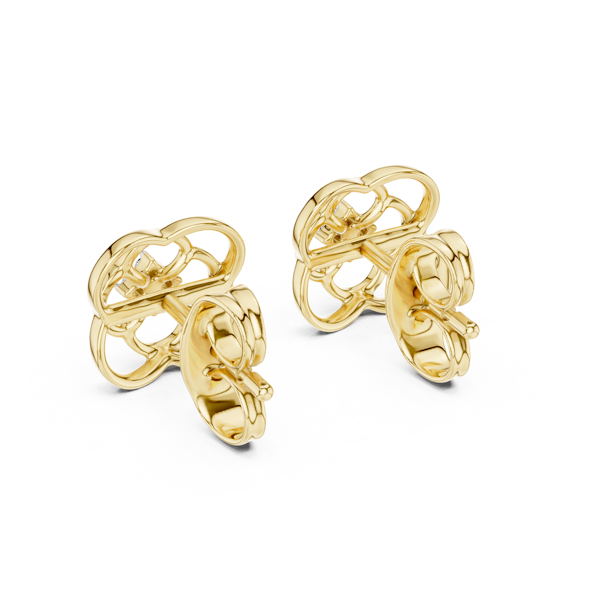Trinity Clover Diamond Stud Earring