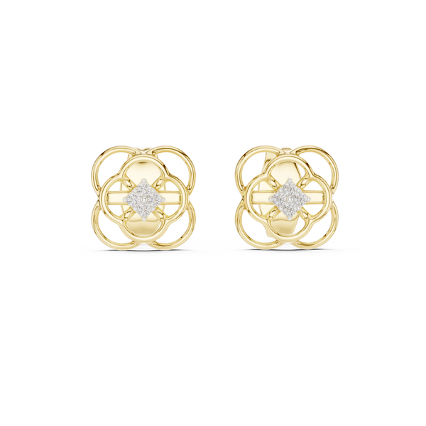 Trinity Clover Diamond Stud Earring