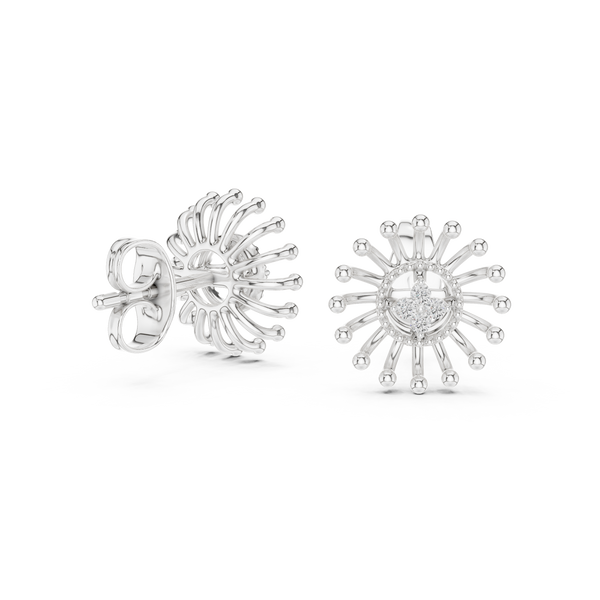Solara Sunburst Diamond Stud Earring