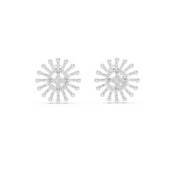 Solara Sunburst Diamond Stud Earring
