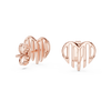 Linea Ribbed Heart Gold Stud Earring
