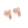 Linea Ribbed Heart Gold Stud Earring