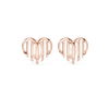 Linea Ribbed Heart Gold Stud Earring