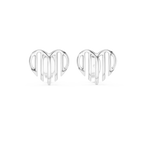 Linea Ribbed Heart Gold Stud Earring