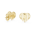Linea Ribbed Heart Gold Stud Earring