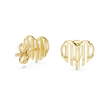 Linea Ribbed Heart Gold Stud Earring