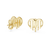 Linea Ribbed Heart Gold Stud Earring