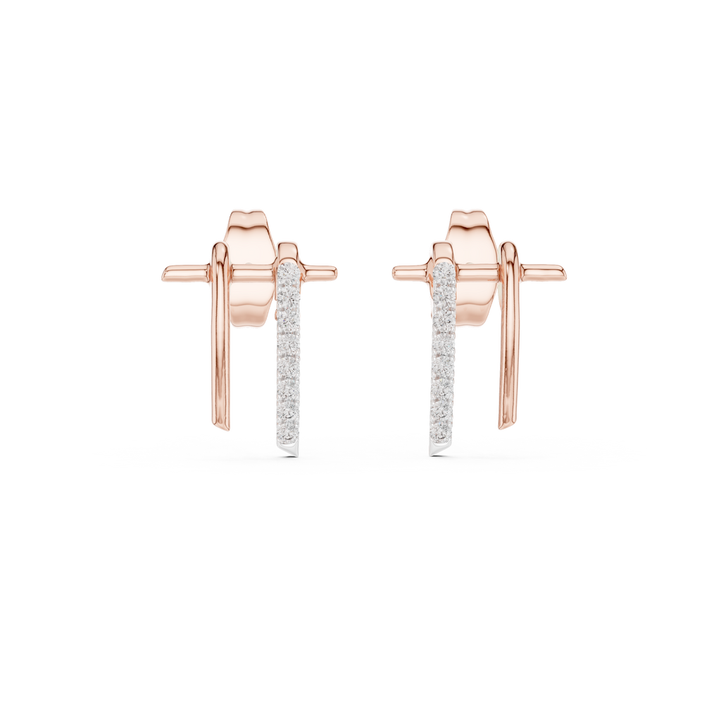Faith Diamond Cross Stud Earring