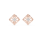 Nova Lattice Geometric Square Diamond Stud Earring