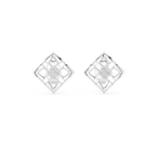 Nova Lattice Geometric Square Diamond Stud Earring