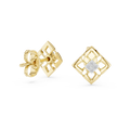 Nova Lattice Geometric Square Diamond Stud Earring