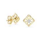 Nova Lattice Geometric Square Diamond Stud Earring