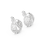Mehndi Paisley Filigree Diamond Stud Earring